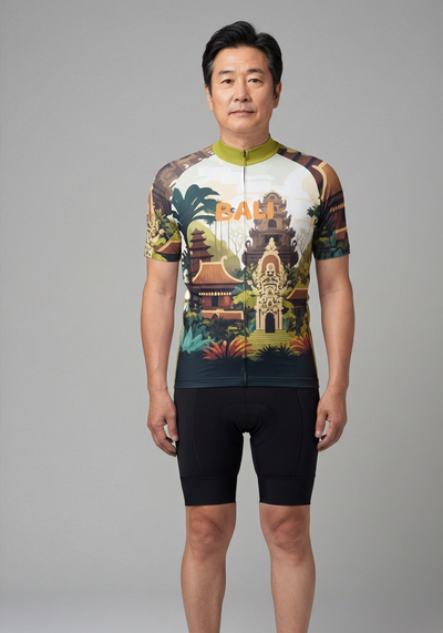 Mens Around The World Bali Short Sleeve Cycling Jersey - front view