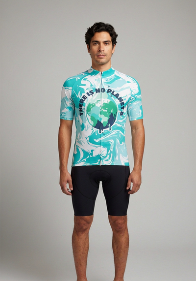 Mens There Is No Planet B Short Sleeve Cycling Jersey - front view