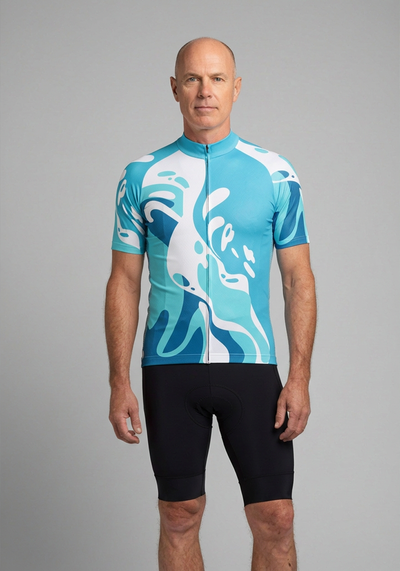 Mens Elements Water Short Sleeve Cycling Jersey - front view