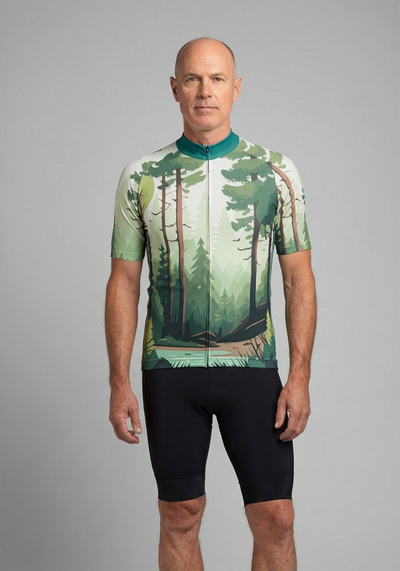 Mens I Love Mother Earth Short Sleeve Cycling Jersey - front view