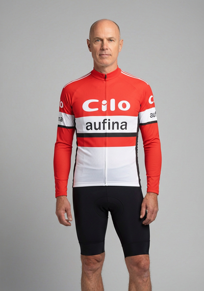 Mens Cilo Aufina Long Sleeve Cycling Jersey - front view