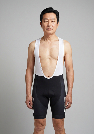 Ocg Pro Band Bold Lettered Cycling Bib - White - front view