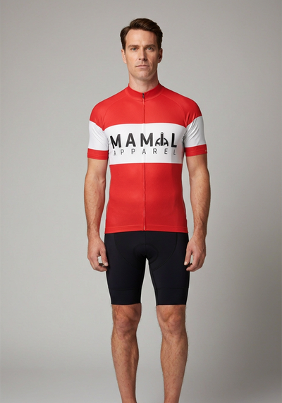 The Ogre Mens Mamil Apparel Cycling Jersey - Red - front view