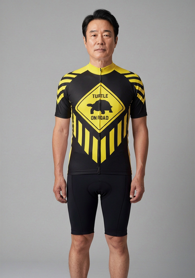 Mens Turtle On Road Short Sleeve Cycling Jersey - _default - front view