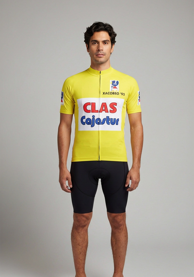Mens Retro 1993 Clas Cajustus Short Sleeve Cycling Jersey - front view