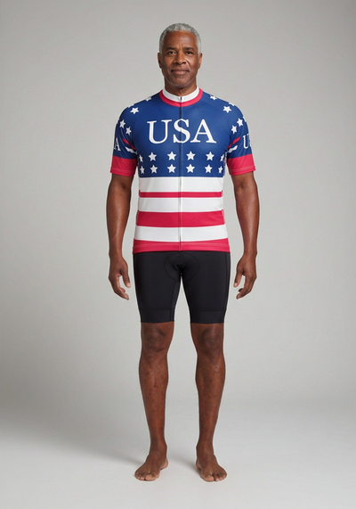 American Stars And Stripes Cycling Jersey - _default - front view