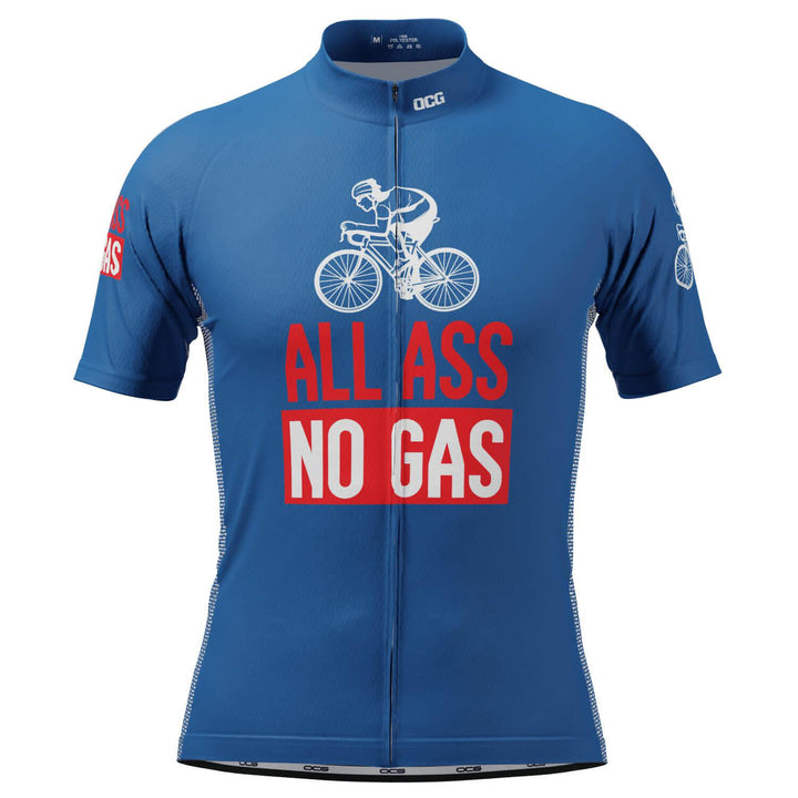 Novelty Men's All Ass No Gas Short Sleeve Cycling Jersey