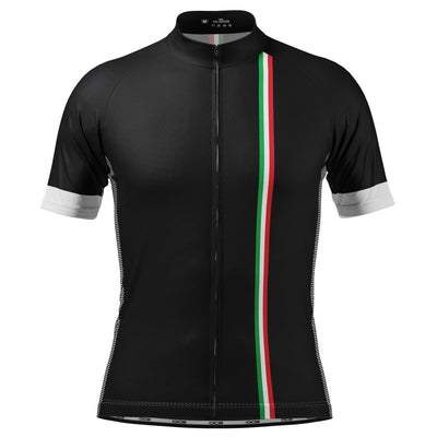 Maillot de cyclisme à manches courtes classique rayé avec drapeau national d'Italie pour hommes