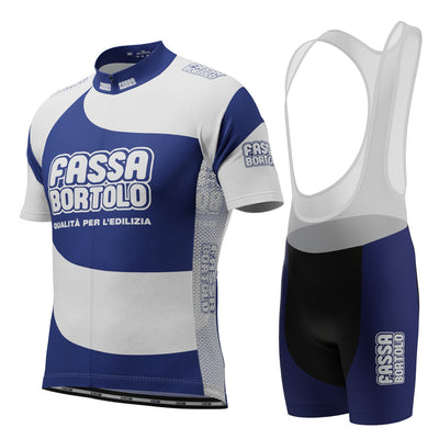 Completo da ciclismo 2 pezzi a maniche corte Fassa Bortolo da uomo - Blu