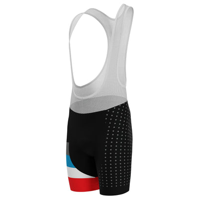 Men's Tri-Stripe Polka Dot Gel Padded Cycling Bib - Black