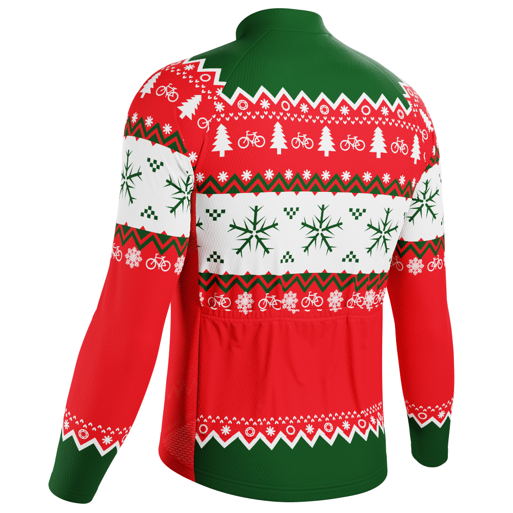 Men's Ugly Christmas Sweater Long Sleeve Cycling Jersey