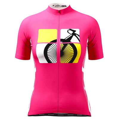 Maillot de cyclisme à manches courtes Femme Born To Ride Série 1 - Rose