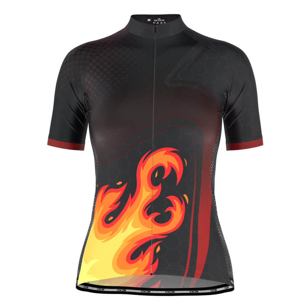 Women's On Fire Short Sleeve Cycling Jersey