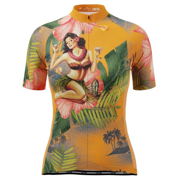 Women's Aloha Flowers Short Sleeve Cycling Jersey
