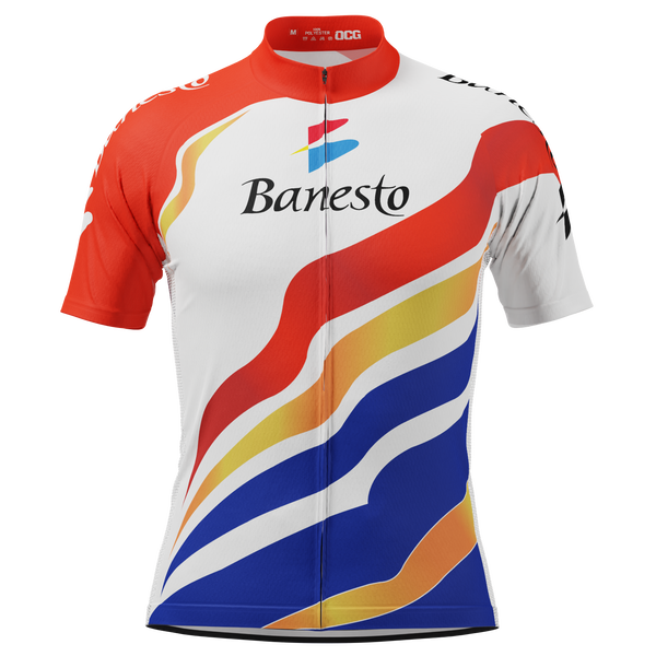 Men's Retro 1990 Banesto Short Sleeve Cycling Jersey
