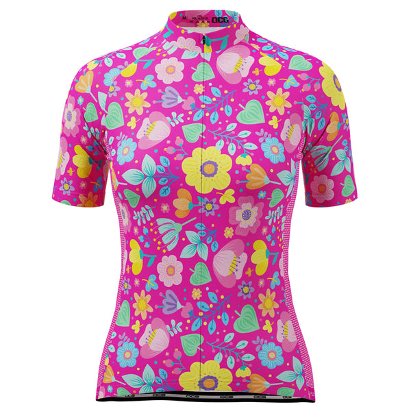 Women's Bouquet Floral Short Sleeve Cycling Jersey