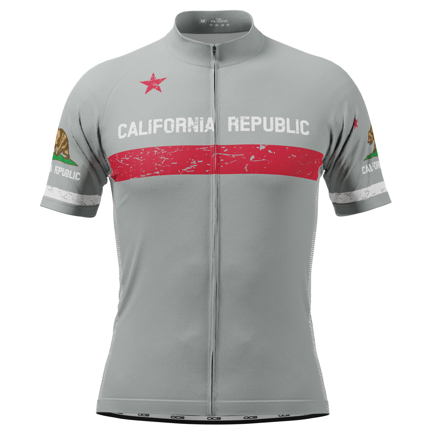 Men's California Republic (Black) Short Sleeve Cycling Jersey