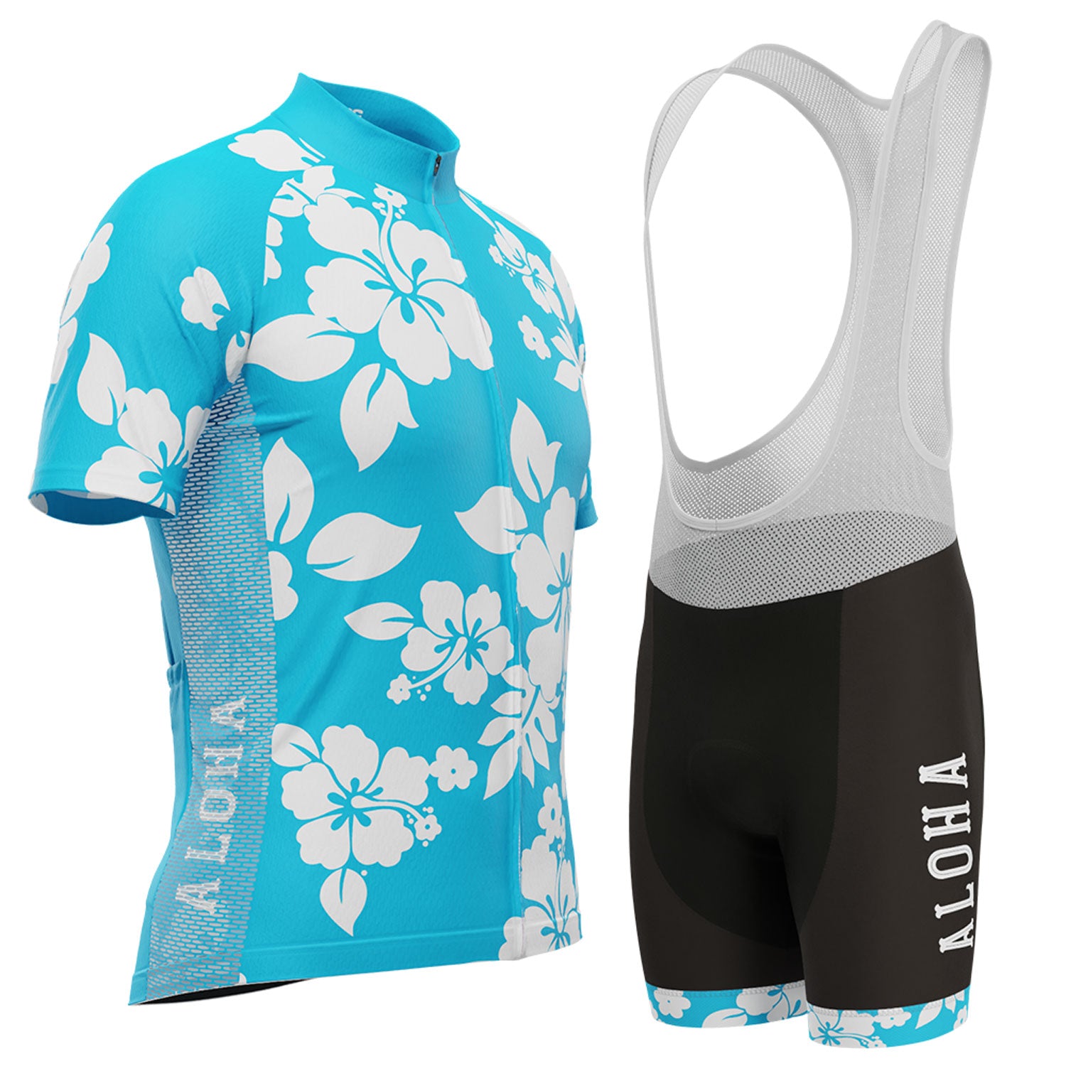 Men's Hawaiian Aloha Floral 2 Piece Cycling Kit