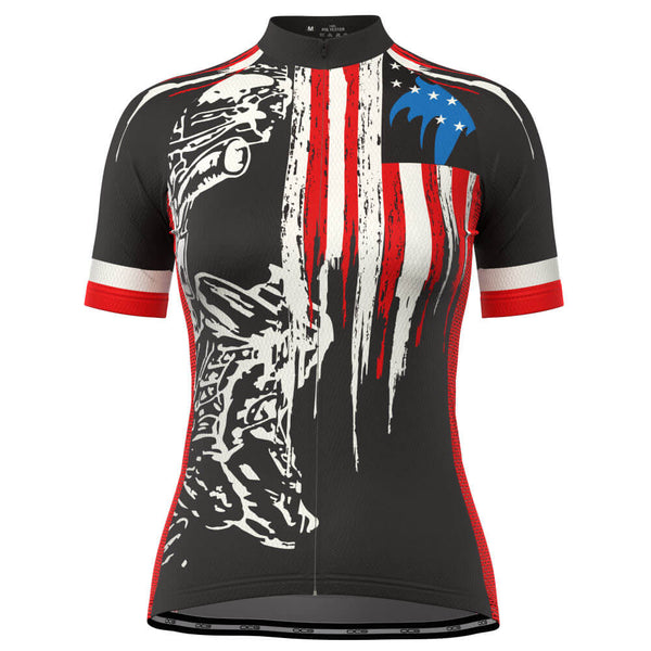 Women's Honor the Fallen USA Flag Cycling Jersey