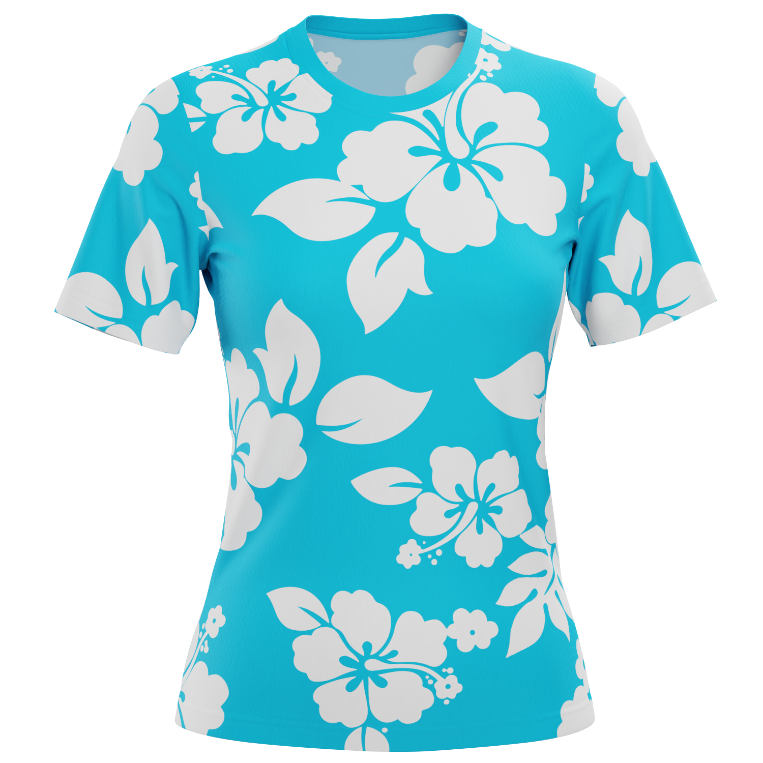 Women's Hawaiian Aloha Floral Short Sleeve Running Shirt