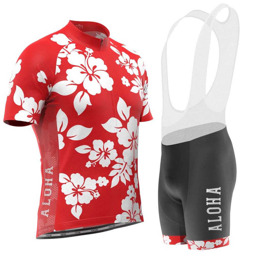 Men's Hawaiian Shirt Aloha Floral Pro-Band Cycling Kit