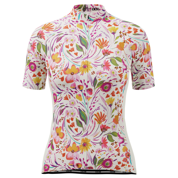 Women's Painterly Blooms Short Sleeve Cycling Jersey
