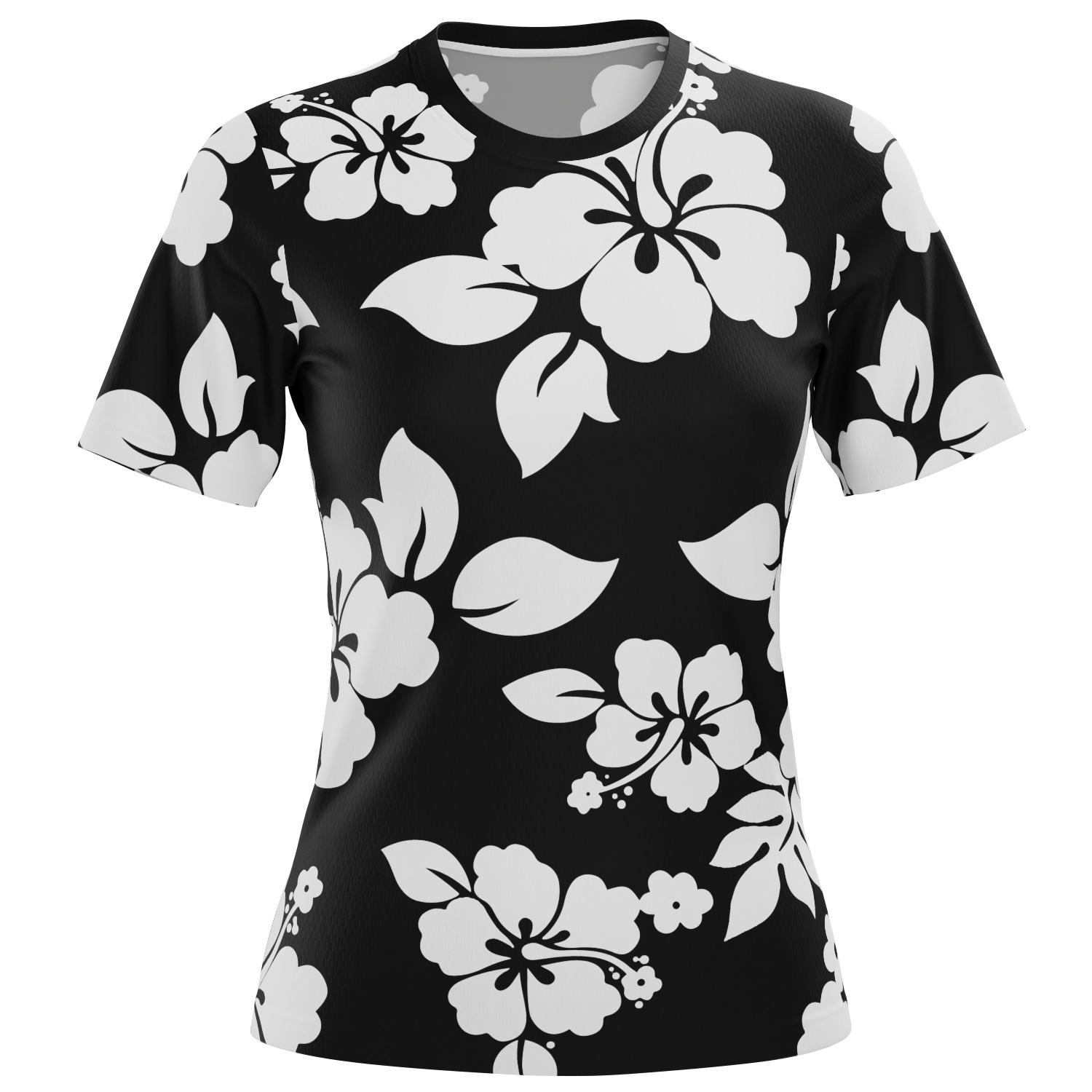 Women's Hawaiian Aloha Floral Short Sleeve Running Shirt