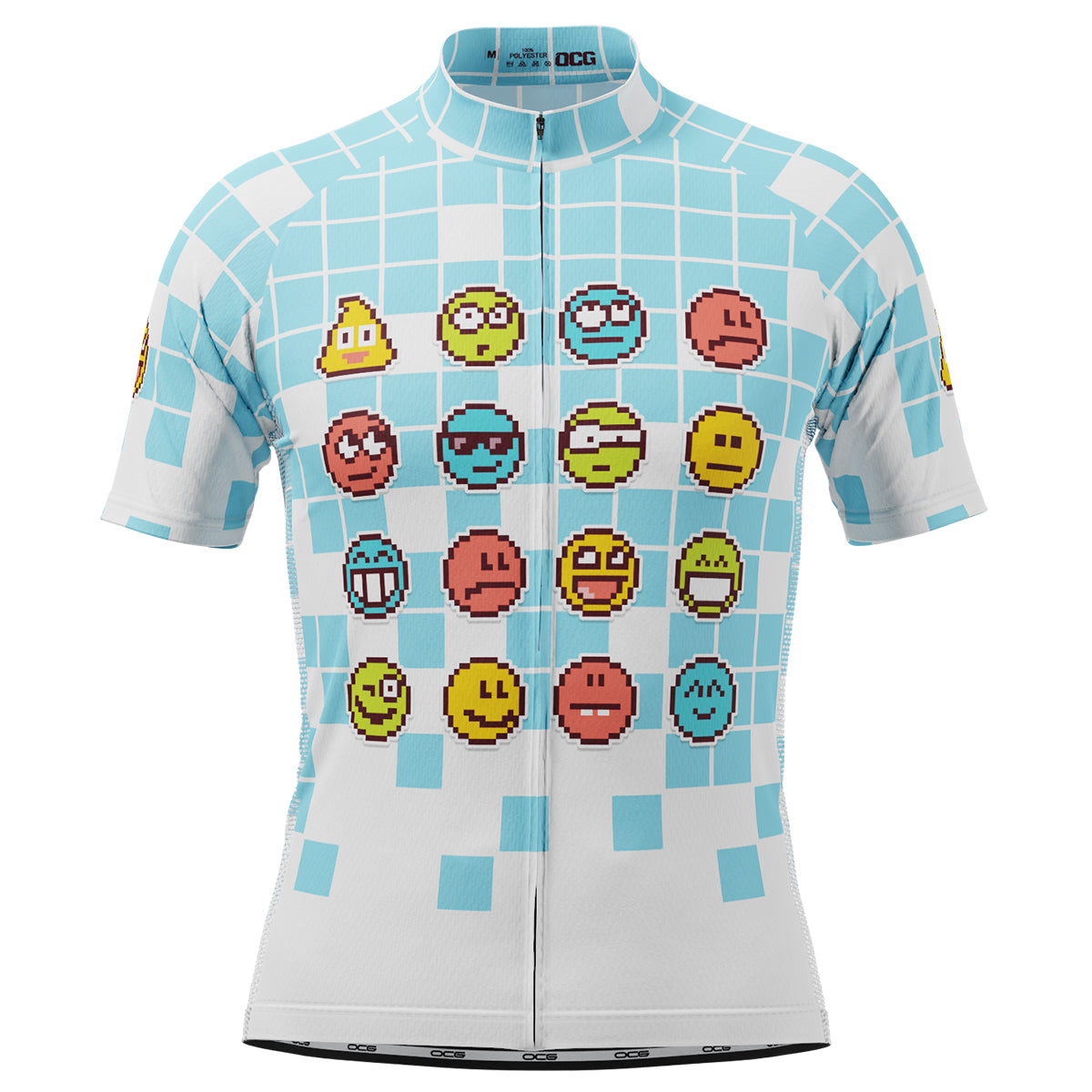 Men's Pixel Mania Emoji 8 Bit Short Sleeve Cycling Jersey