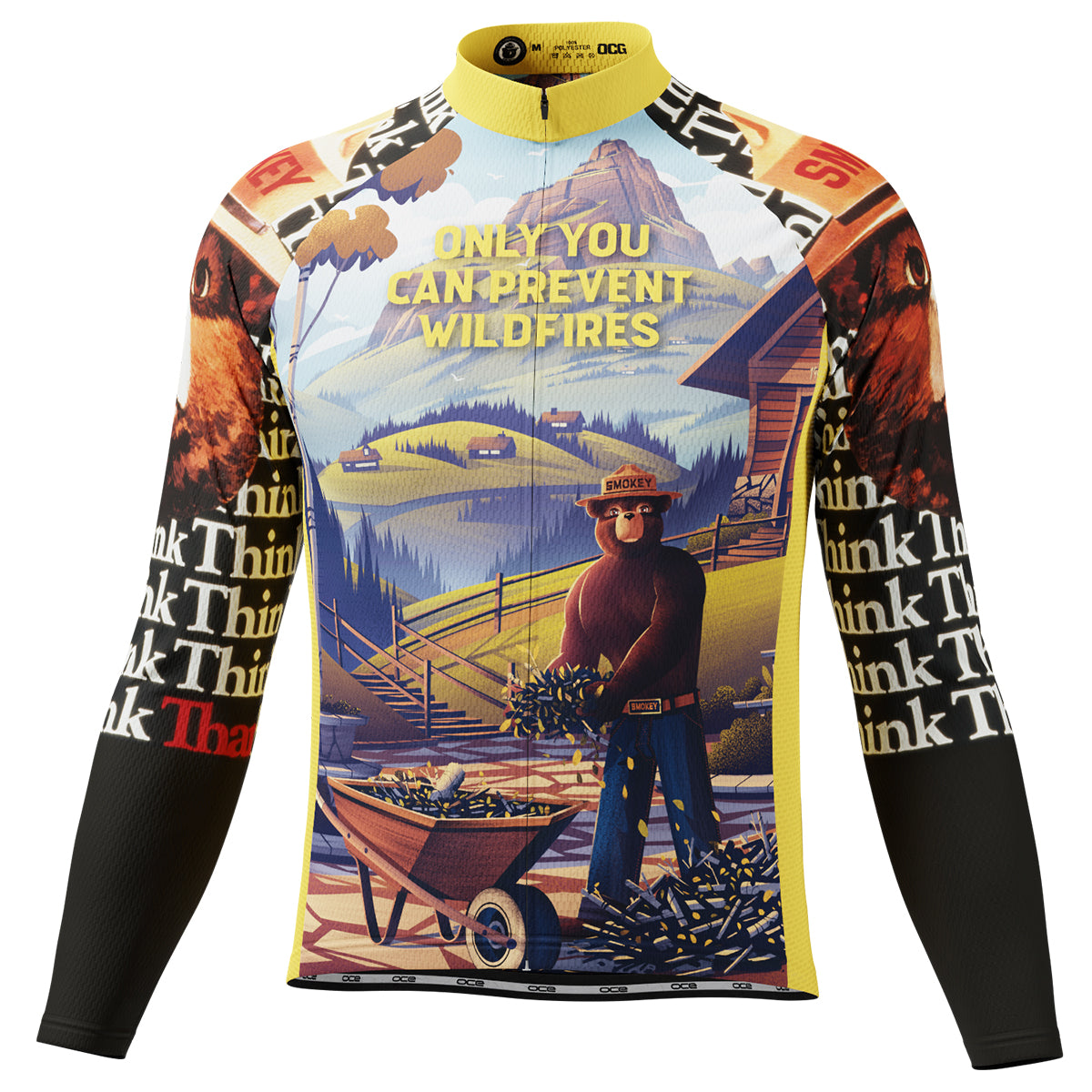 Men's Smokey Bear Prevent Wildfires Country Series Long Sleeve Cycling Jersey