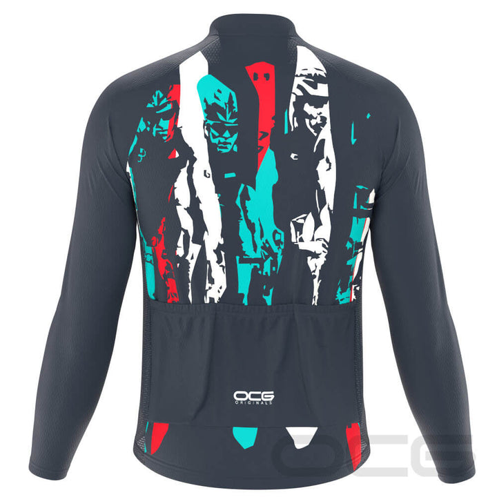 Men's Velo Abstract Long Sleeve Cycling Jersey