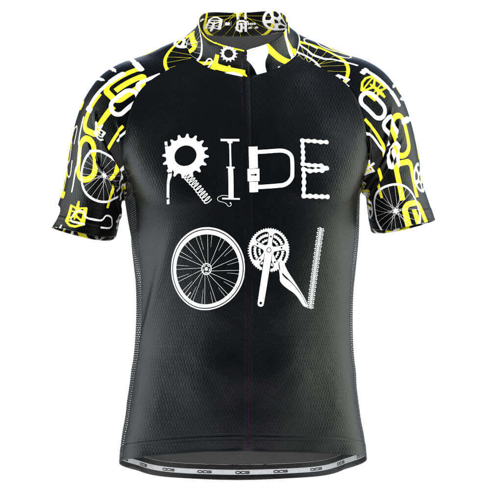 Men's Ride On Short Sleeve Black Cycling Jersey