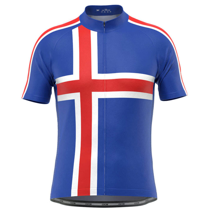 Men's Iceland Flag Viking Short Sleeve Cycling Jersey