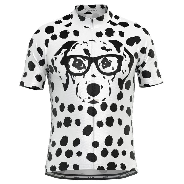 Men's Dalmatian Dog Short Sleeve Cycling Jersey