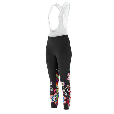 Dames Bloemen Swirl Volledige Lengte Fiets Bib Tights