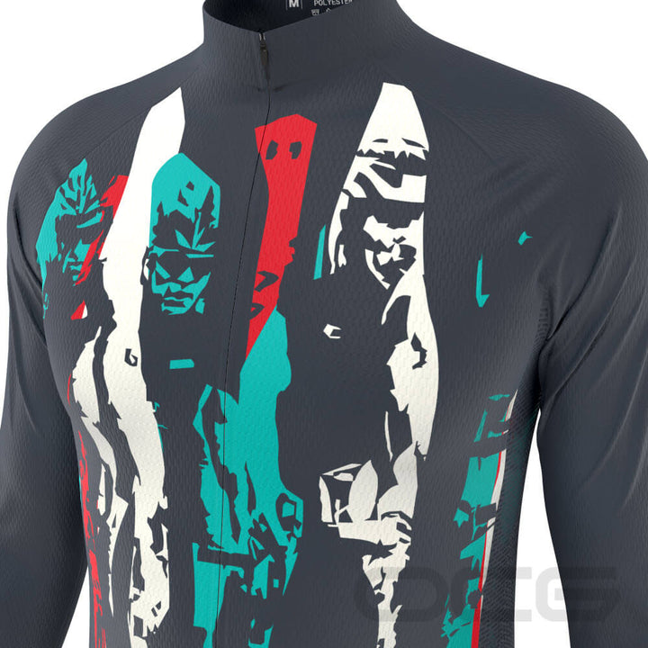 Men's Velo Abstract Long Sleeve Cycling Jersey