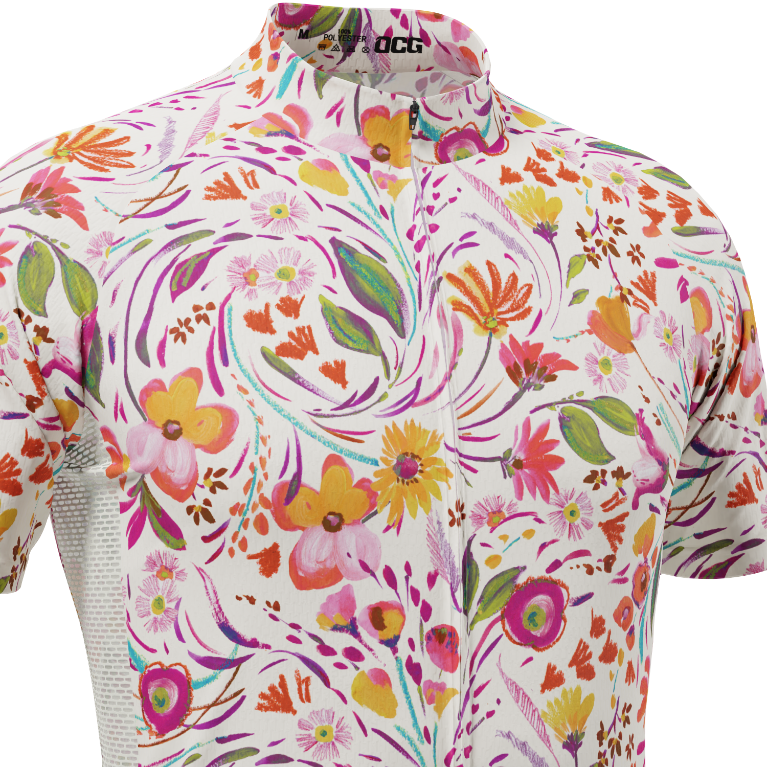 Men's Painterly Blooms Short Sleeve Cycling Jersey