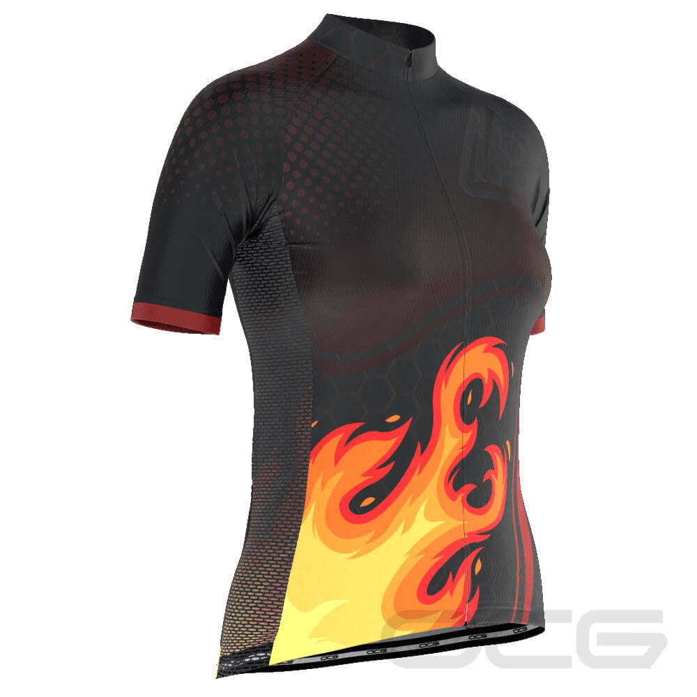 Women's On Fire Short Sleeve Cycling Jersey