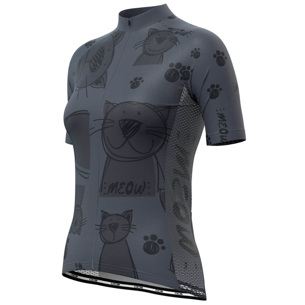 Women's Cat Meow Short Sleeve Cycling Jersey