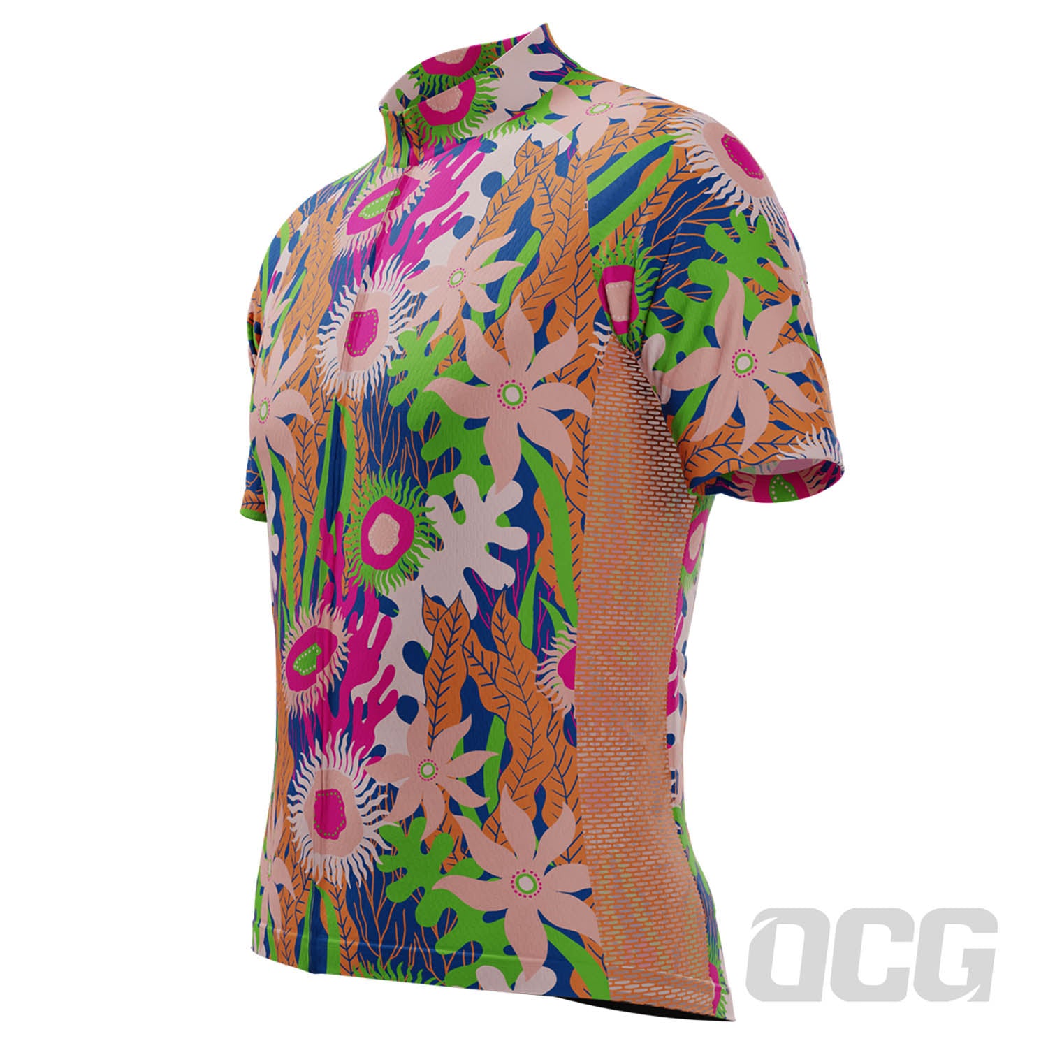 Men's Aquatic Plantlife Short Sleeve Cycling Jersey