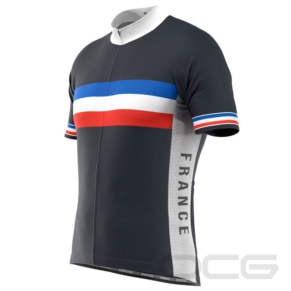 Men's France National Short Sleeve Cycling Jersey