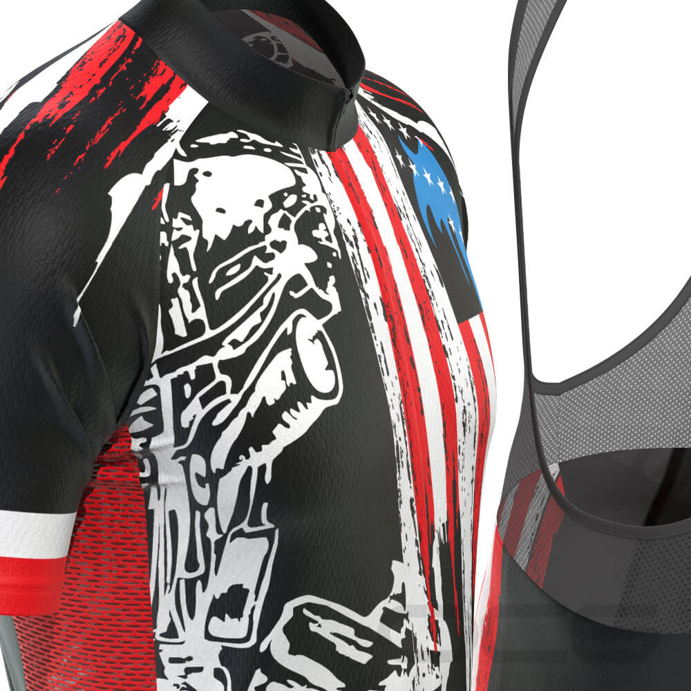 Men's Honor the Fallen USA Flag Short Sleeve Cycling Kit