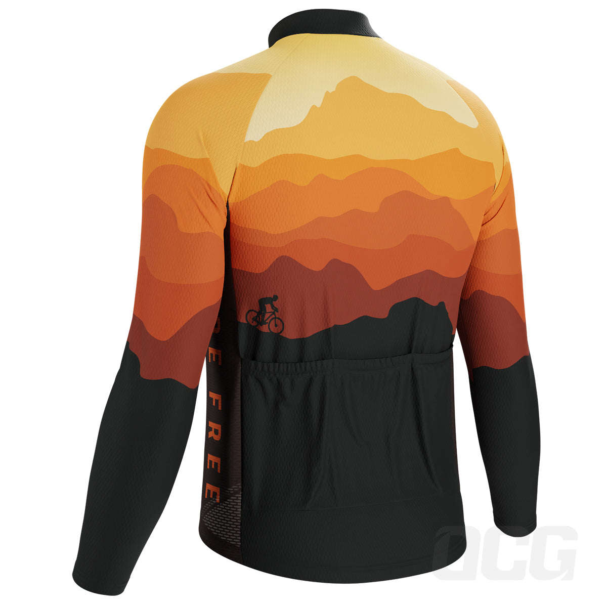 Men's Ride Free Sunset Long Sleeve Cycling Jersey