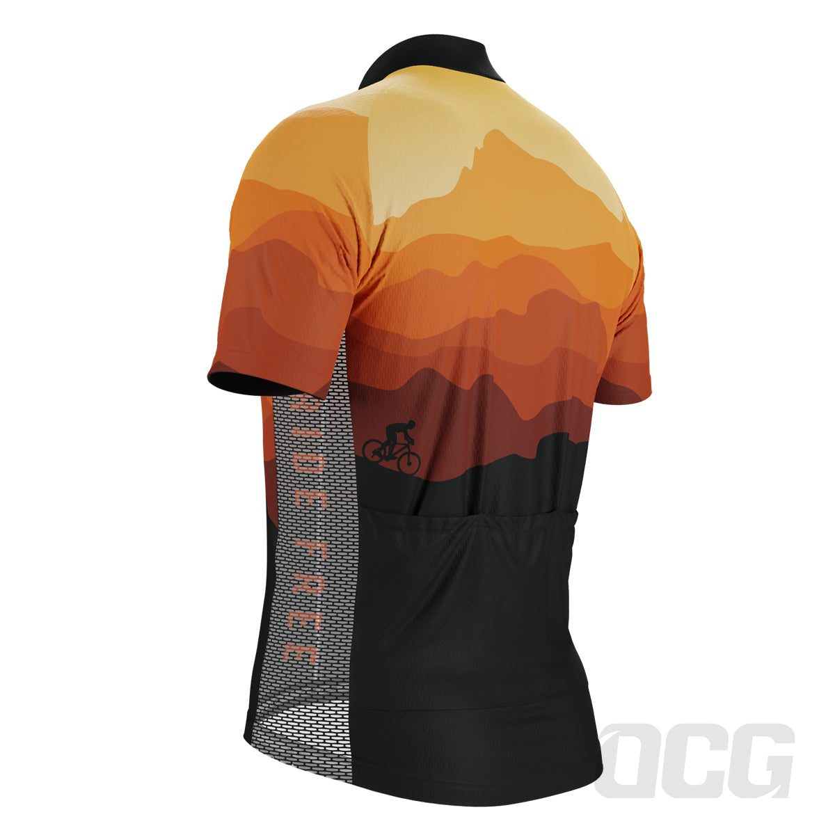 Men's Ride Free Sunset Short Sleeve Cycling Jersey