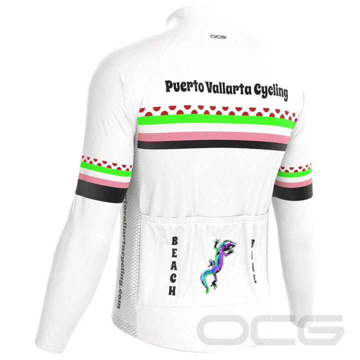 Men's Puerto Vallarta Polka Dot Long Sleeve Cycling Jersey