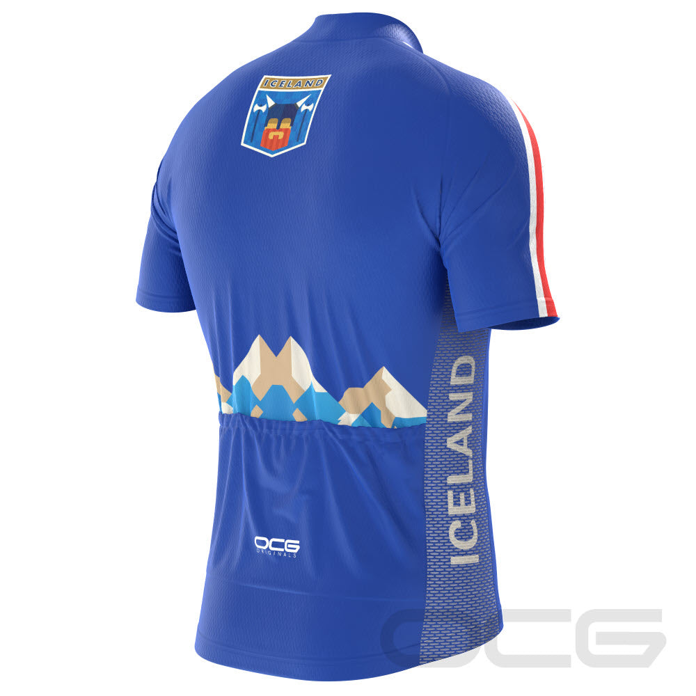 Men's Iceland Flag Viking Short Sleeve Cycling Jersey