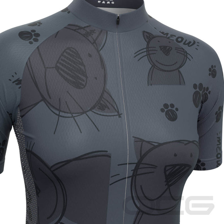 Women's Cat Meow Short Sleeve Cycling Jersey