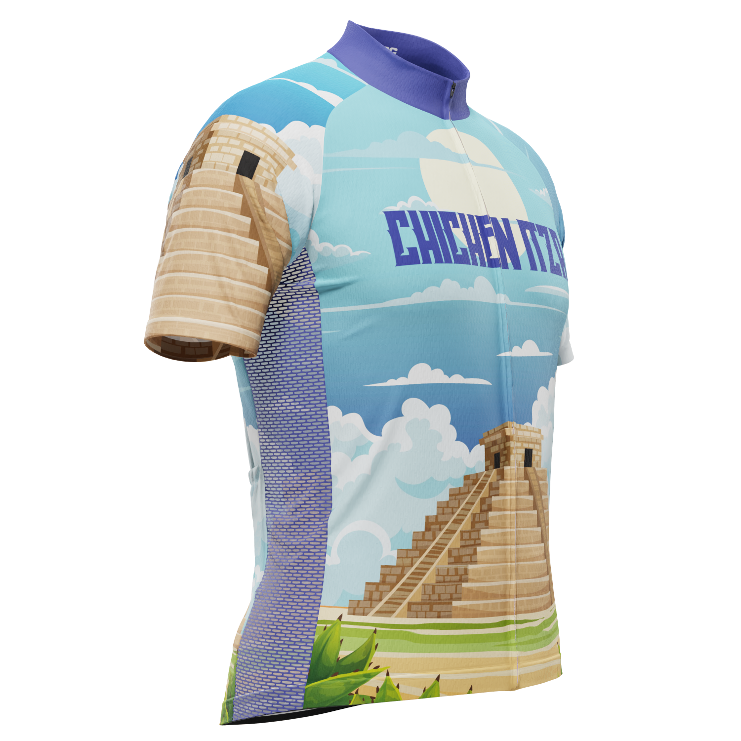 Men's Around The World - Chichen Itza Short Sleeve Cycling Jersey
