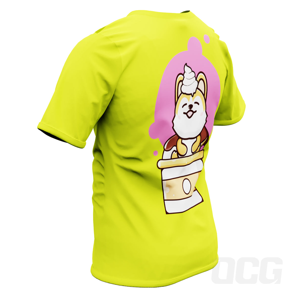 Kid's Manga Cute Ice Cream Dog Short Sleeve Running Shirt