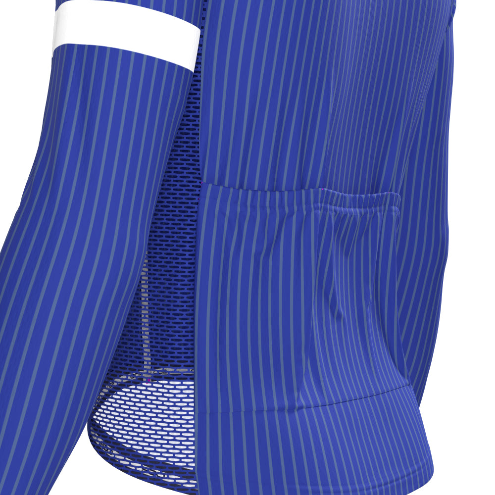 Men's Blue Stripe Banded 2 Piece Cycling Kit