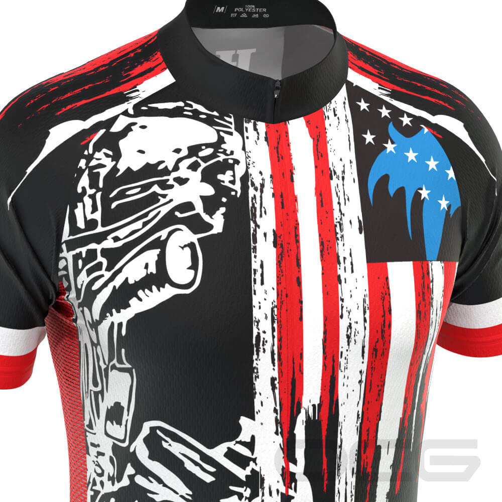 Men's Honor the Fallen USA Flag Short Sleeve Cycling Kit